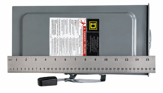 Square D D222NRB 60 Amp 2 Pole 240V Fusible Safety Switch 14 3/4" x 7 1/2" - view 3