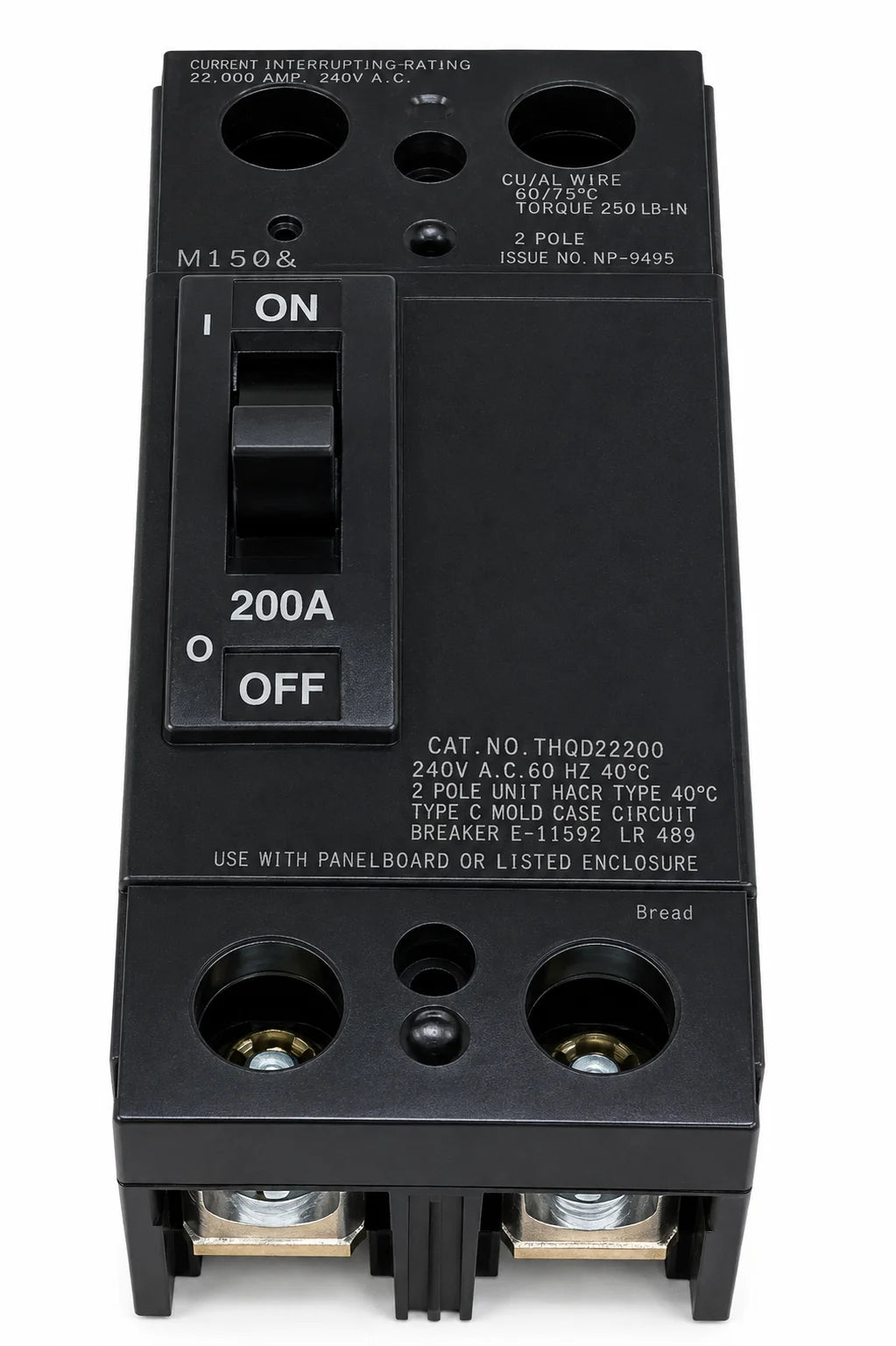 GE General Electric THQD22200WL 200 Amp 2 Pole 240V 22kia Circuit Breaker