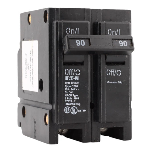 NEW - Eaton BR290 90 Amp Double Pole 240V Plug-In Standard Trip Circuit Breaker UL
