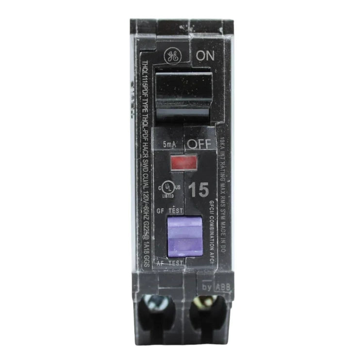 NEW - GE Q Line THQL1115PDF 15A 1P 120V AFCI/GFCI Plug-On Neutral Breaker