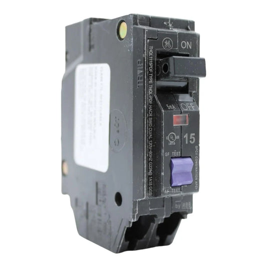 NEW - GE Q Line THQL1115PDF 15A 1P 120V AFCI/GFCI Plug-On Neutral Breaker