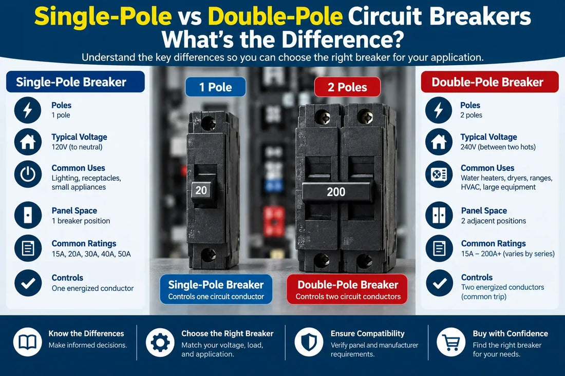 Single-Pole vs Double-Pole Circuit Breakers: What's the Difference?