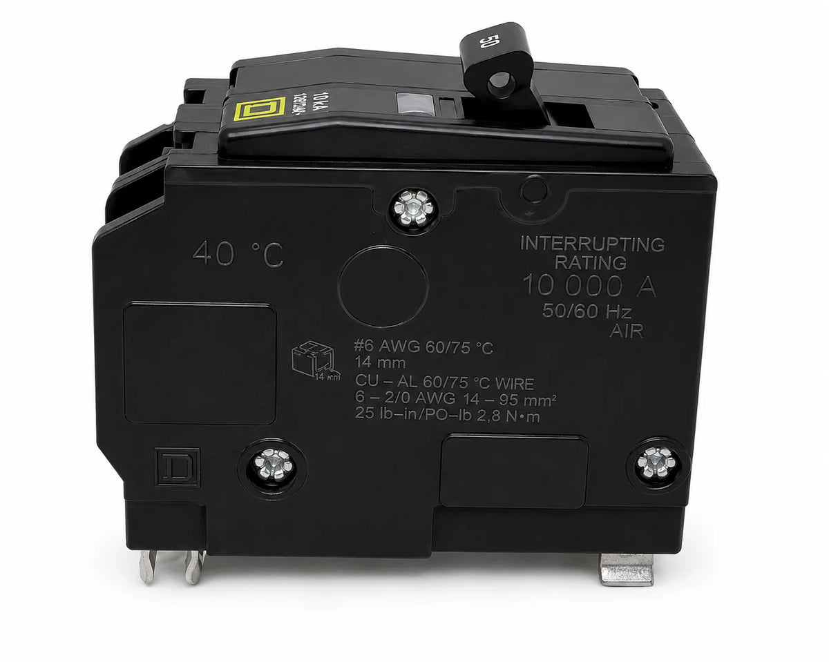 Square D QO250 50 Amp 2 Pole 120/240V Circuit Breaker - Yellow Face - view 4