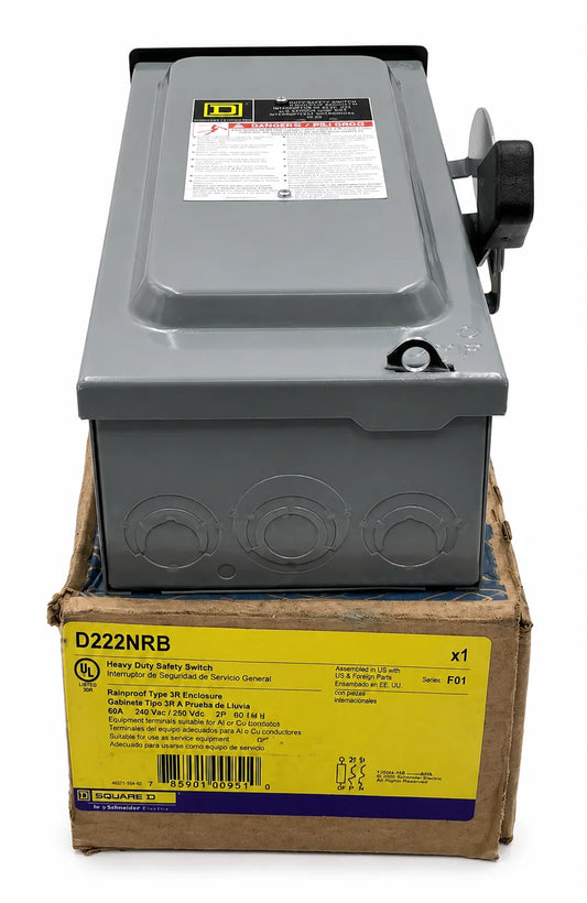Square D D222NRB 60 Amp 2 Pole 240V Fusible Safety Switch 14 3/4" x 7 1/2" - view 1
