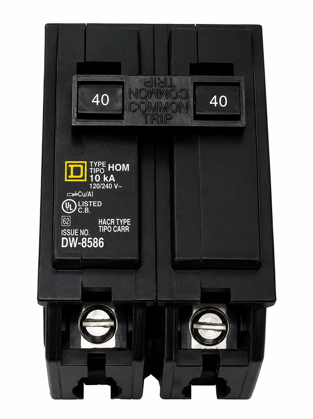 Square D HOM240 40 Amp 2 Pole 120/240V Circuit Breaker - Yellow Face - view 2