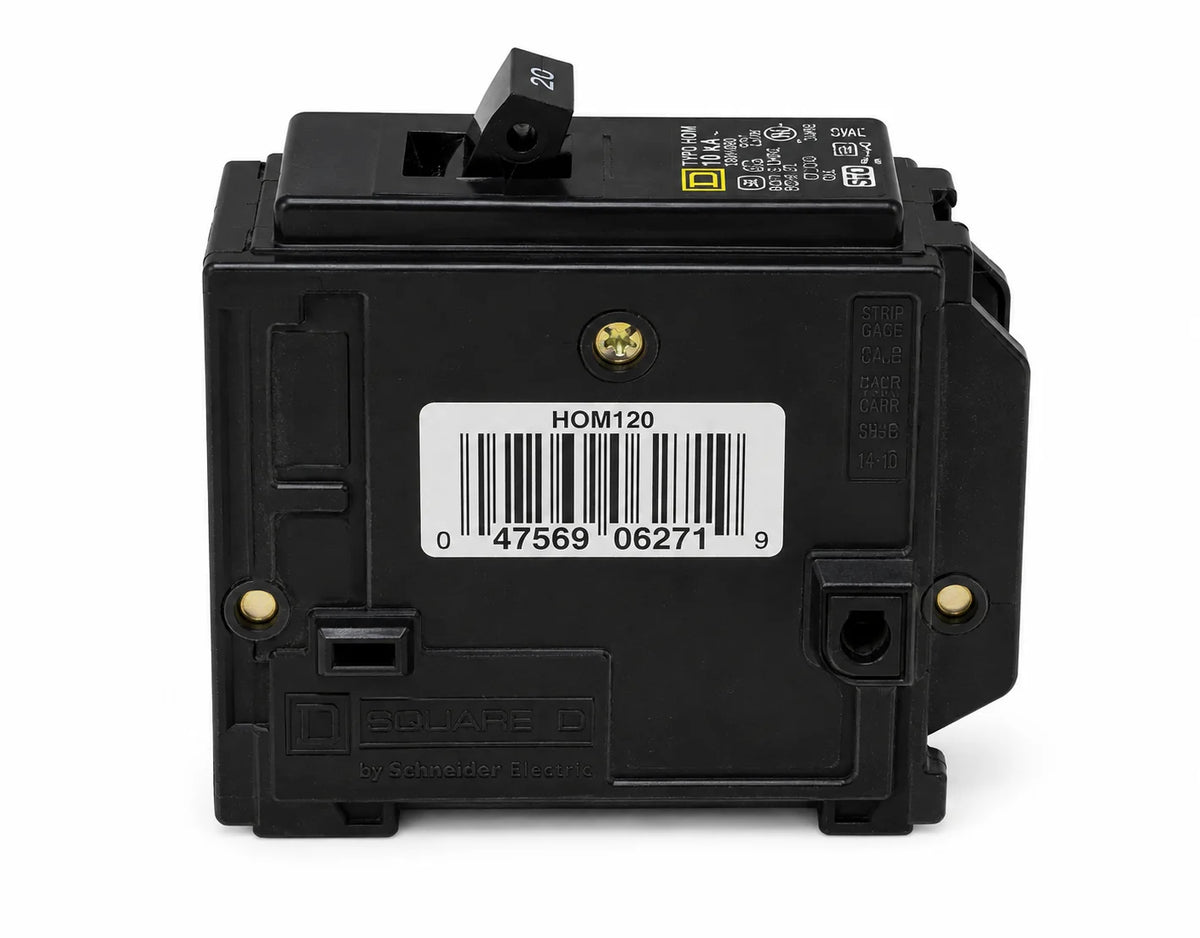 Square D HOM120 20 Amp 1 Pole 120/240V Circuit Breaker - Yellow Face - view 3