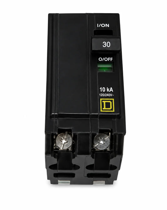 Square D QOB230 30 Amp 2 Pole 120/240V Bolt-On Circuit Breaker - Yellow Face - view 1