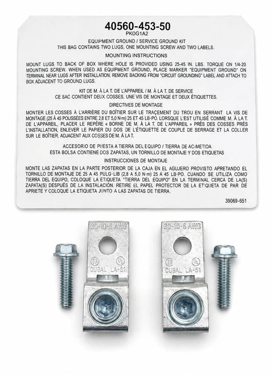 Square D PKOGTA-2 100/200 Amp 240/600V Equipment Grounding Kit - view 1