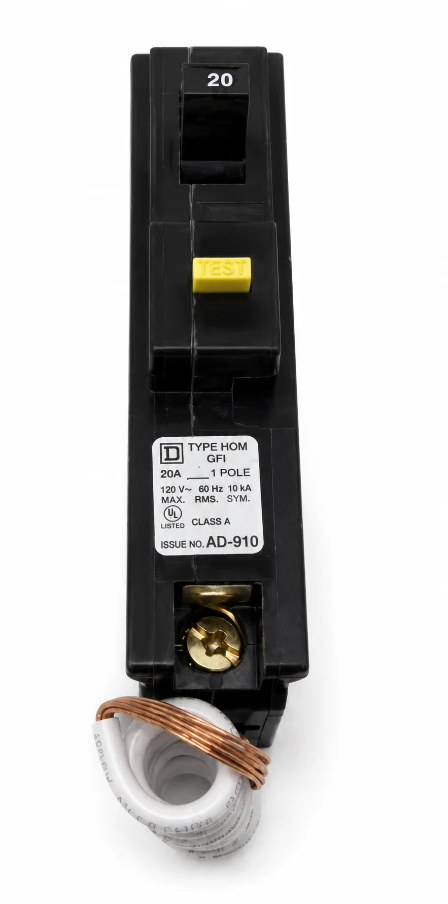 Square D/Homeline HOM120GFI 20 Amp 1 Pole 120V Circuit Breaker - view 2