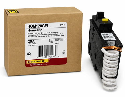 Square D/Homeline HOM120GFI 20 Amp 1 Pole 120V Circuit Breaker - view 1