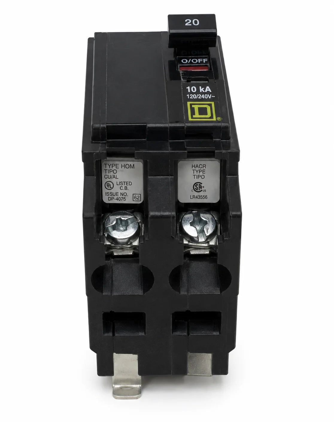 Square D QO220 20 Amp 2 Pole 120/240V Circuit Breaker - Yellow Face - view 4