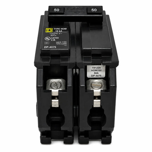 Square D HOM250 50 Amp 2 Pole 120/240V Circuit Breaker - Yellow Sticker - view 3