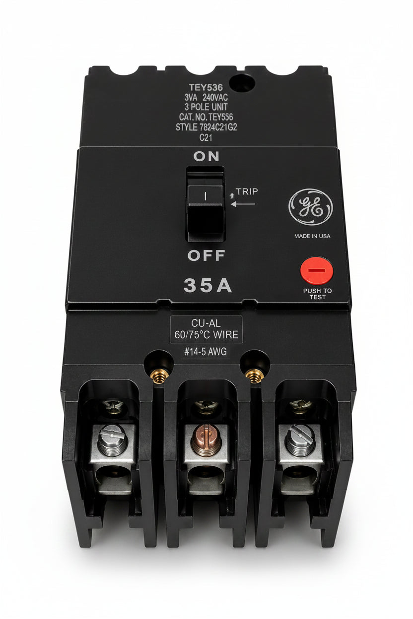 GE/General Electric TEY335 35 Amp 3 Pole 480v Bolt-On Circuit Breaker - view 2