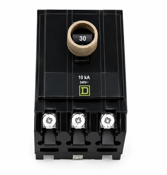Square D QOB330 30 Amp 3 Pole 240V Circuit Breaker - Yellow Face - view 1