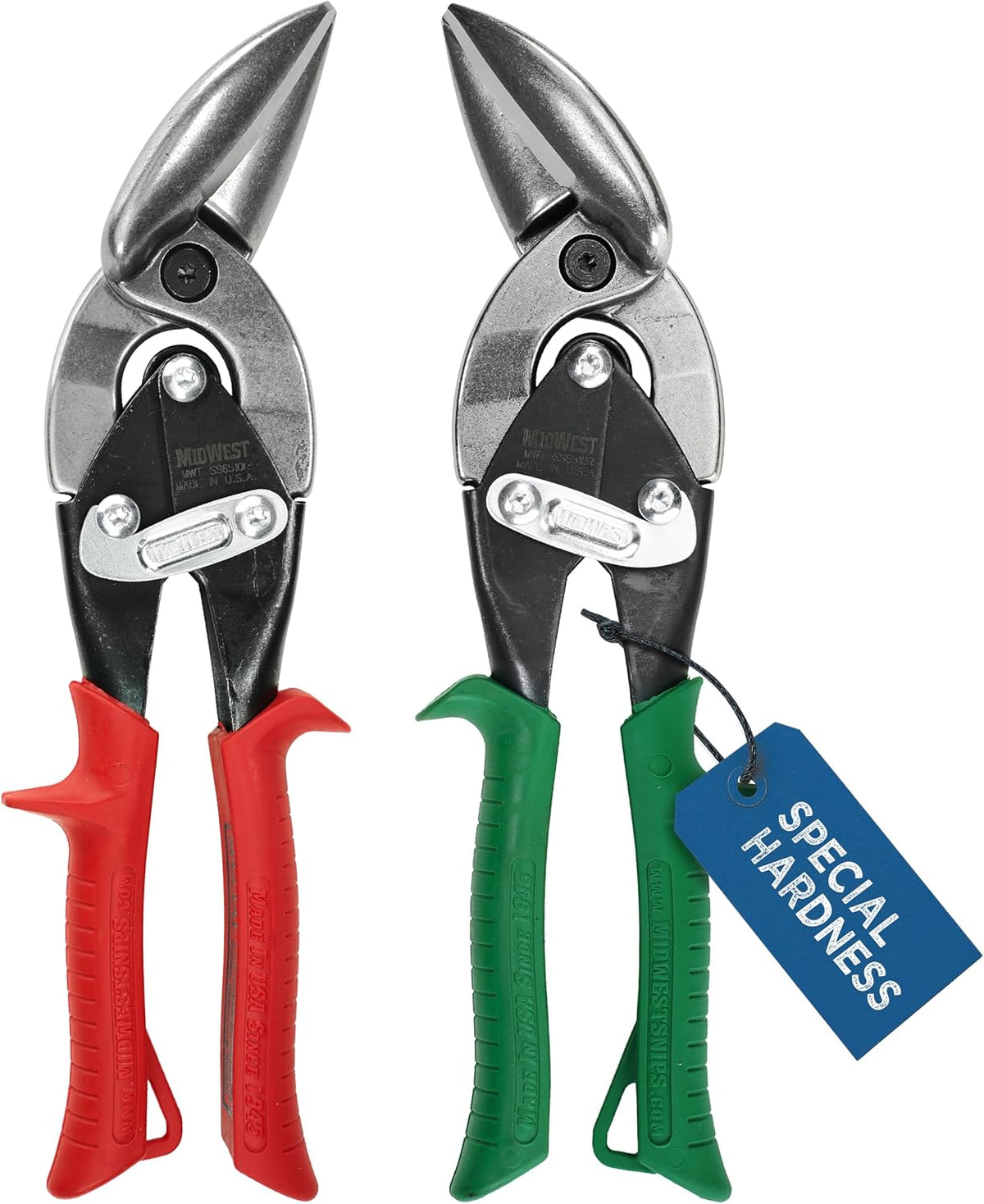 MIDWEST Special Hardness Aviation Snips, Left & Right Cut Offset - view 1