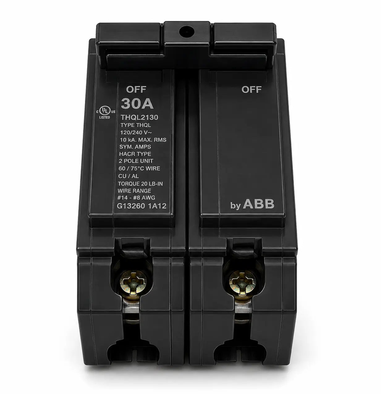 General Electric THQL2130 30 Amp 2 Pole 120/240V Circuit Breaker - Printed Face