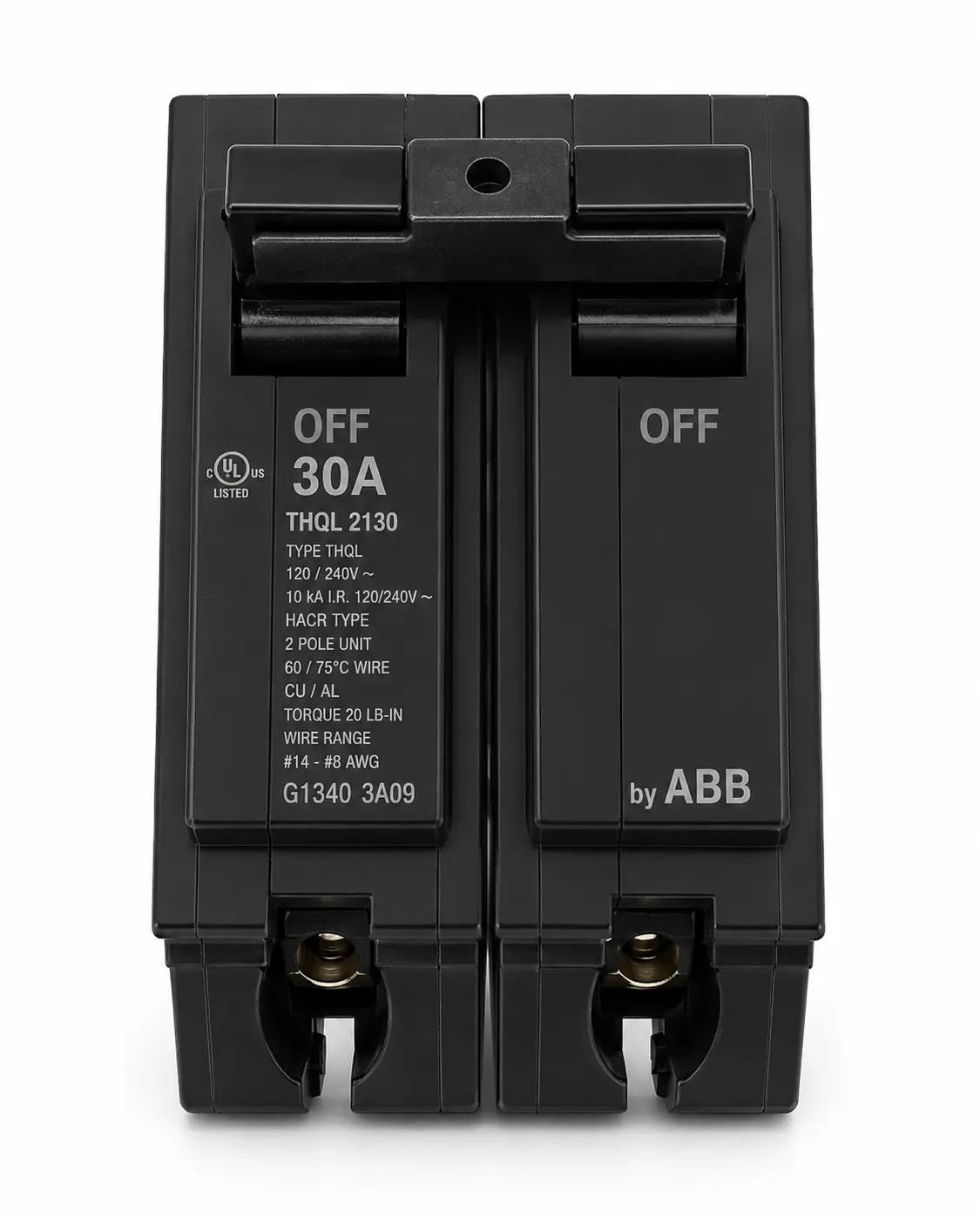 General Electric THQL2130 30 Amp 2 Pole 120/240V Circuit Breaker - Printed Face