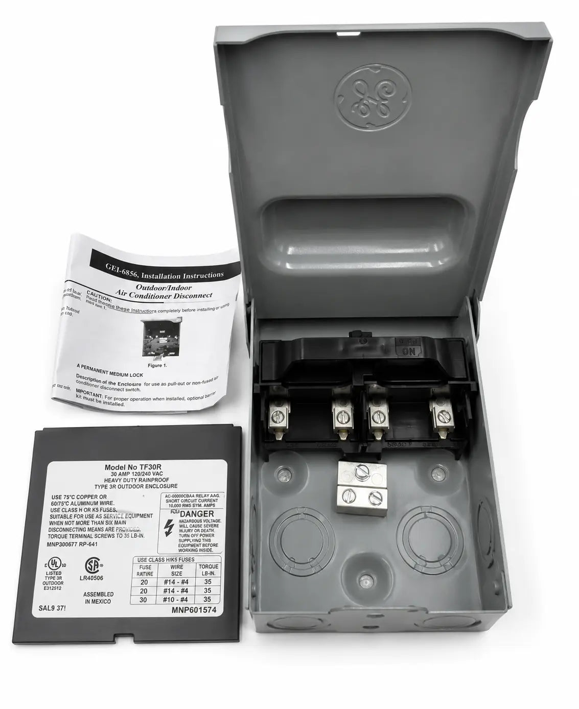 GE General Electric TF30R / TF30RCP 30 Amp 120/240V Fusible Outdoor Disconnect
