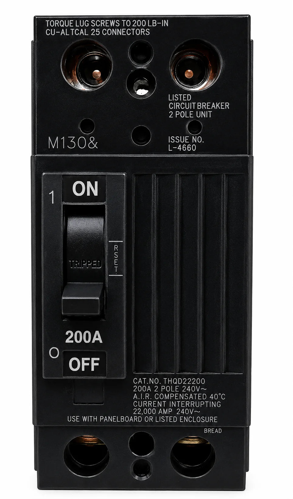 GE General Electric THQD22200WL 200 Amp 2 Pole 240V 22kia Circuit Breaker