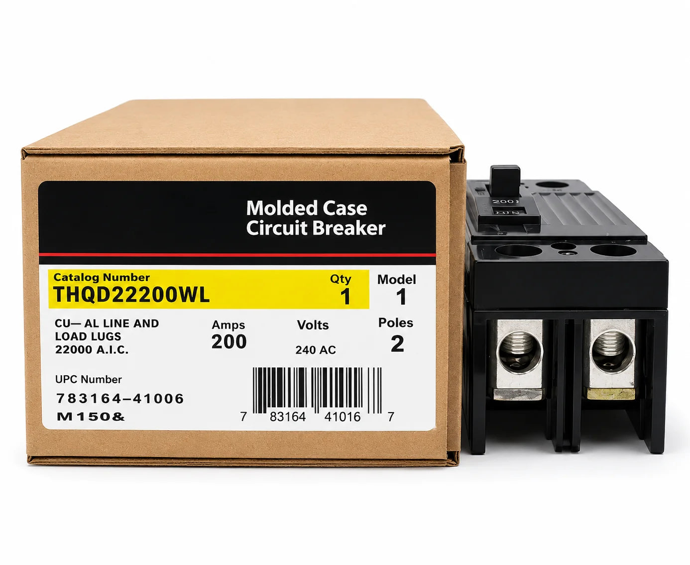 GE General Electric THQD22200WL 200 Amp 2 Pole 240V 22kia Circuit Breaker