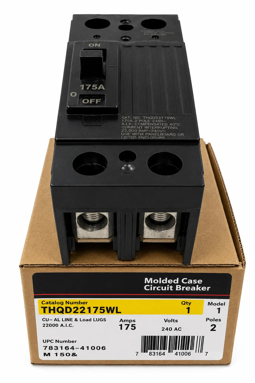 GE General Electric THQD22175WL 175 Amp 2 Pole 240V 22ka Circuit Breaker