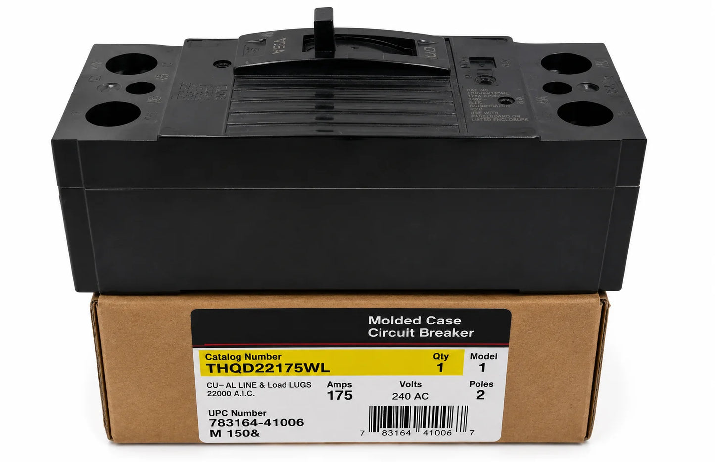 GE General Electric THQD22175WL 175 Amp 2 Pole 240V 22ka Circuit Breaker
