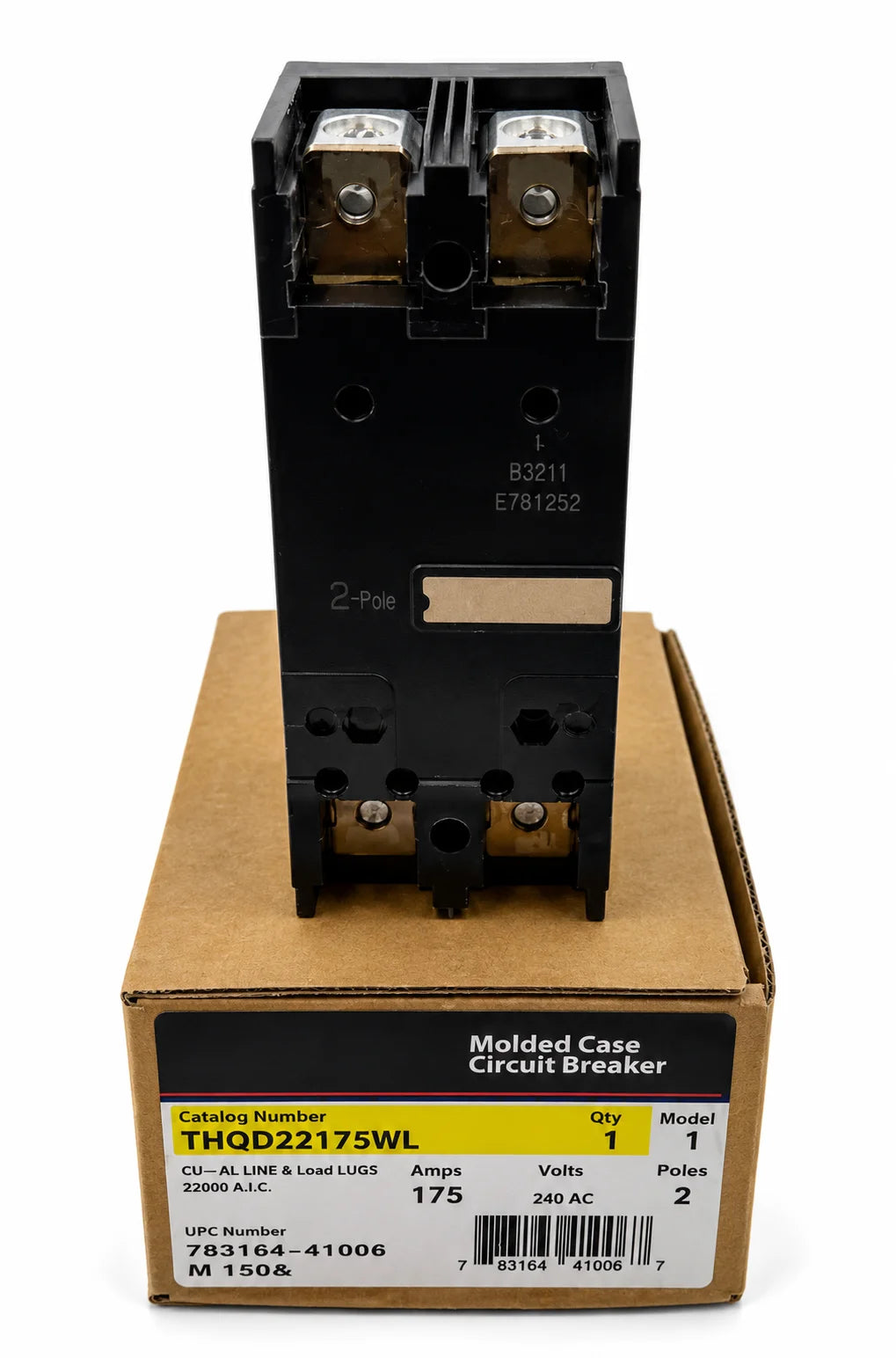 GE General Electric THQD22175WL 175 Amp 2 Pole 240V 22ka Circuit Breaker