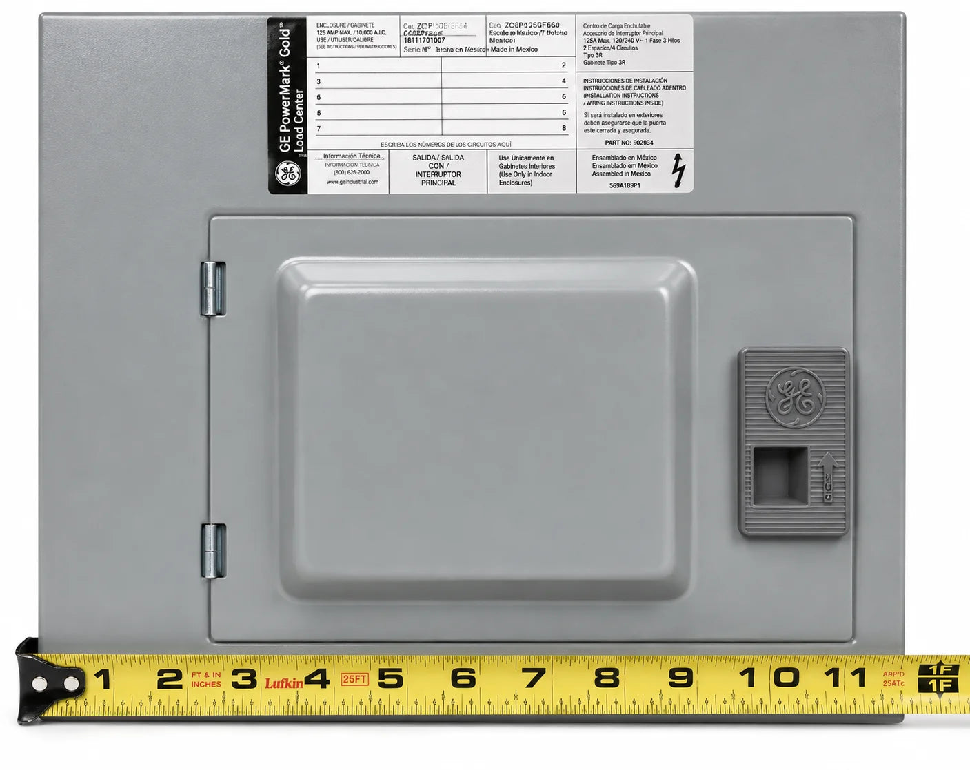 GE TLM812SCUD1K 125 Amp 8 Space 16 Circuit Indoor Main Lug Load Center Value Pak