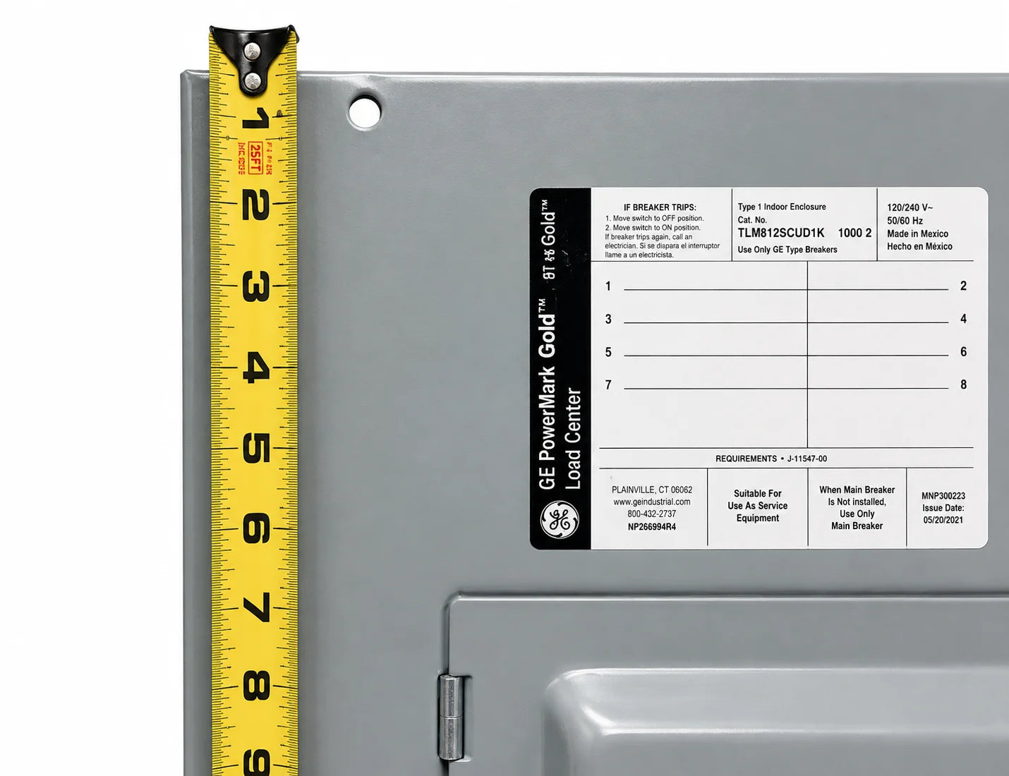 GE TLM812SCUD1K 125 Amp 8 Space 16 Circuit Indoor Main Lug Load Center Value Pak