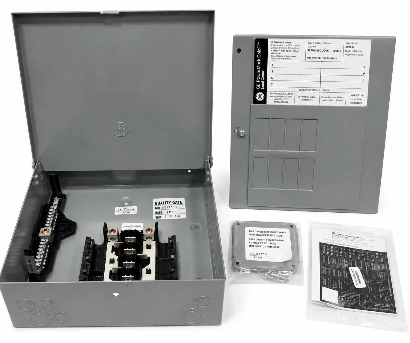 GE TLM812RCUP 125 Amp 1PH 3W 8 Space 120/240V Main Lug Load Center