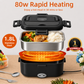 DCUTIE Heated Lunch Box, 1.8L Stainless Steel Food Warmer for Adults, 80W Portable
