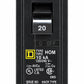 Square D HOM120 20 Amp 1 Pole 120/240V Circuit Breaker - Yellow Face