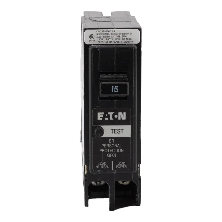 NEW - Eaton BR BRP115GF 15A 1P 120V GFCI Plug-On Neutral Circuit Breaker