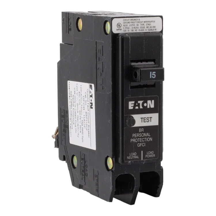 NEW - Eaton BR BRP115GF 15A 1P 120V GFCI Plug-On Neutral Circuit Breaker