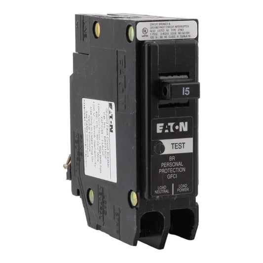 NEW - Eaton BR BRP115GF 15A 1P 120V GFCI Plug-On Neutral Circuit Breaker