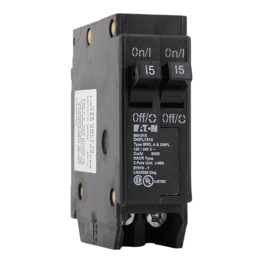 NEW - Eaton BR1515 15-15A, 120/240V, 1-Pole, Tandem Circuit Breaker, for Type BR Loadcenters.