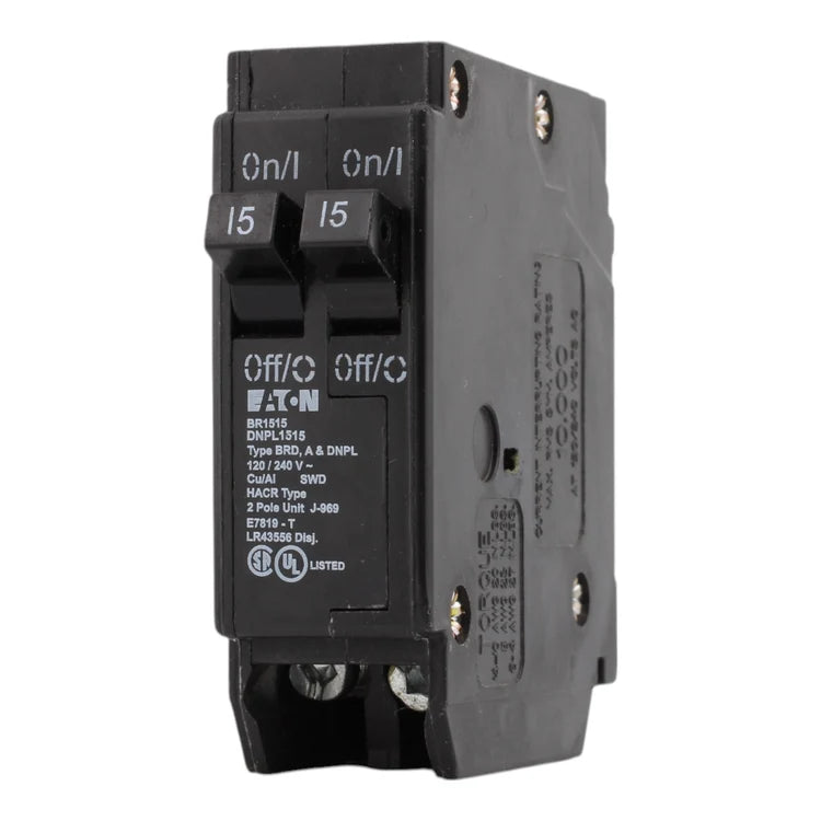 NEW - Eaton BR1515 15-15A, 120/240V, 1-Pole, Tandem Circuit Breaker, for Type BR Loadcenters.