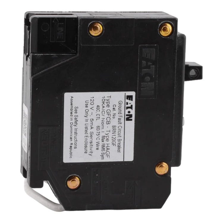 NEW - Eaton BRN120GF 20 Amp Single Pole 120V Pigtail-Neutral GFCI Ground Fault Circuit Breaker UL