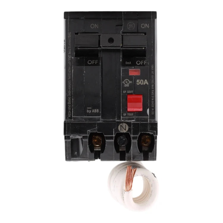 NEW - GE THQL2150GFT2P 50A 240V 2-pole GFCI Circuit Breaker Pigtail Neutral