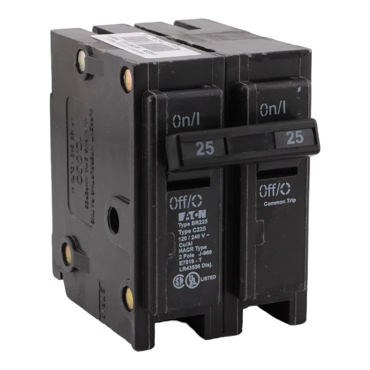 NEW - Eaton BR225 25 Amp Double Pole 240V Plug-In Standard Trip Circuit Breaker UL