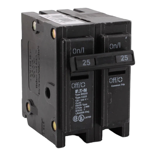 NEW - Eaton BR225 25 Amp Double Pole 240V Plug-In Standard Trip Circuit Breaker UL