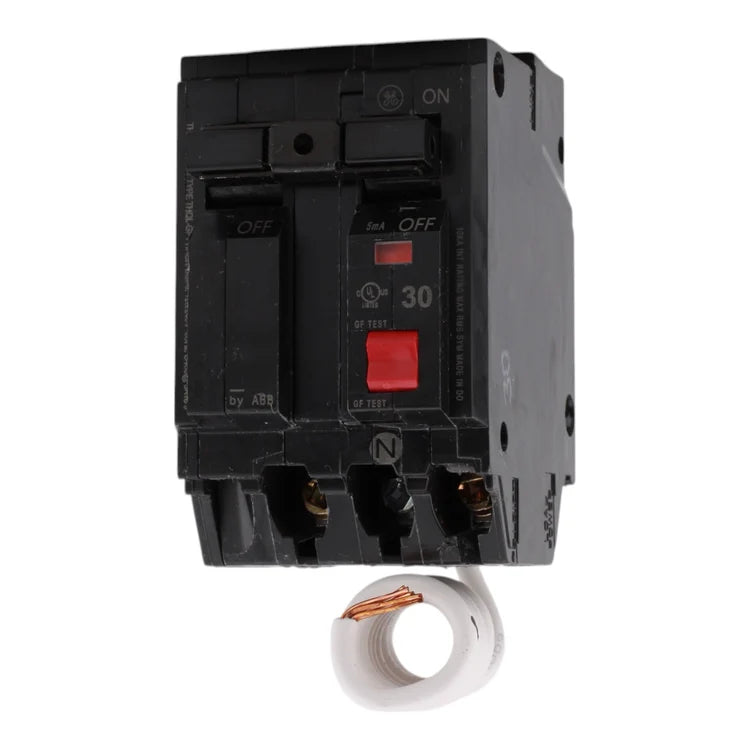 GE THQL2130GFT 30 Amps 120/240 Volts Two-Pole GFCI Circuit Breaker Pigtail Connection for Load Centers