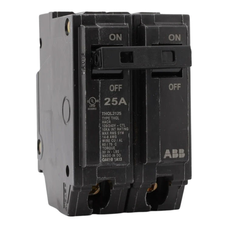 GE THQL2125 25A 2P 120/240V Q-Line Plug-In Circuit Breaker