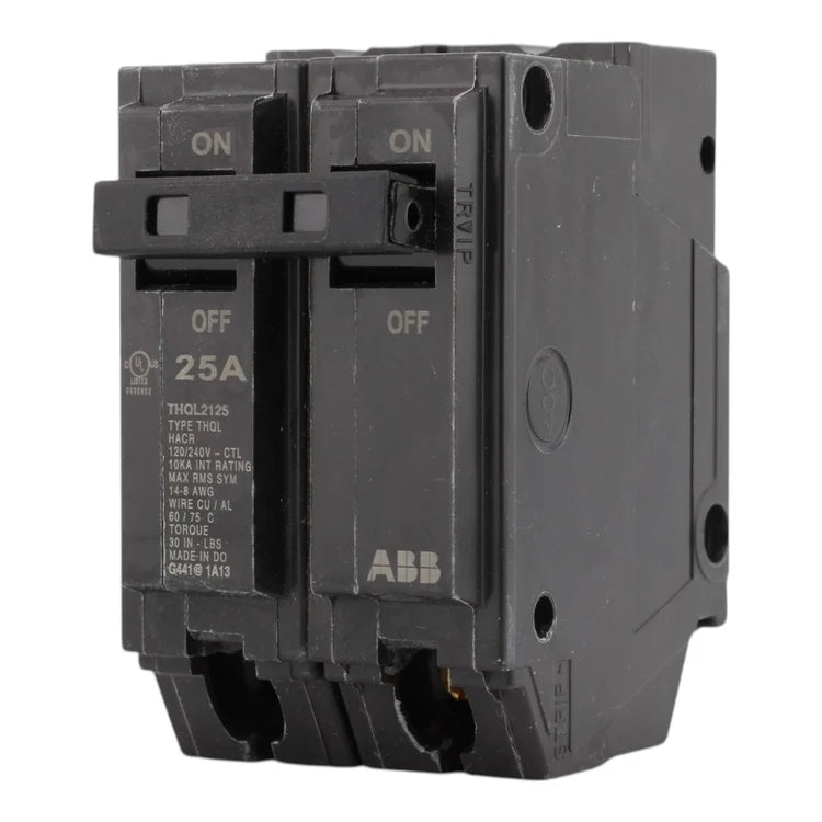 GE THQL2125 25A 2P 120/240V Q-Line Plug-In Circuit Breaker