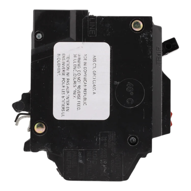 GE THQL1120PGFT, 20 Amps, Single Pole, 120 Volts, Ground Fault Circuit Breaker, GFCI, 10kA, Plug-In Mount, Plug-On Neutral, for GE Panels