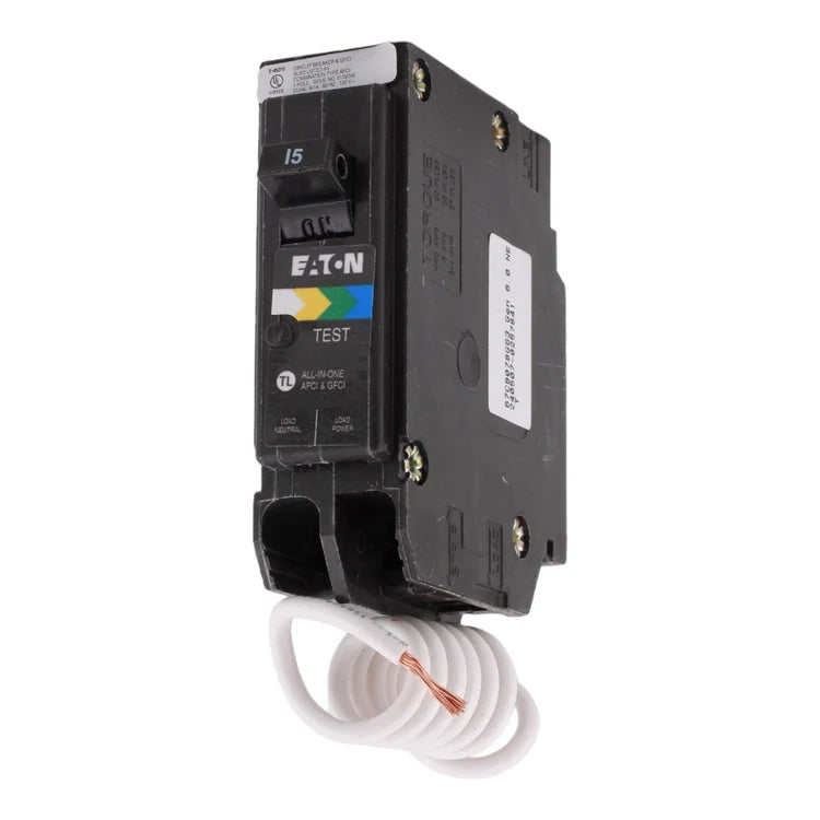 NEW - Eaton BR BRN115A1CS 15A 1P 120V AFCI/GFCI Pigtail Neutral Circuit Breaker