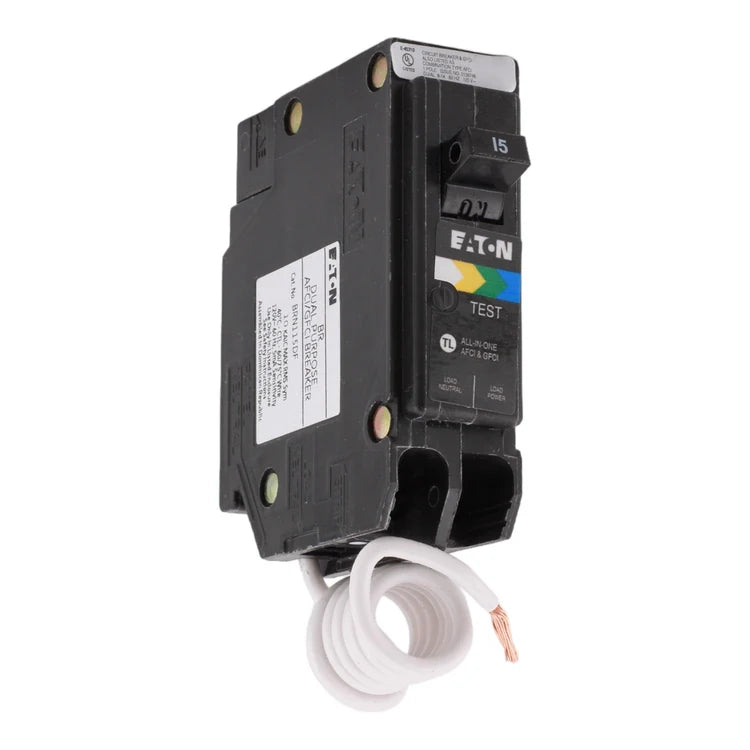 NEW - Eaton BR BRN115A1CS 15A 1P 120V AFCI/GFCI Pigtail Neutral Circuit Breaker