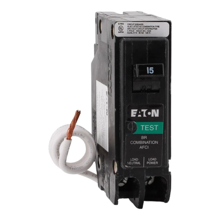NEW - Eaton BRN115AF 15 Amp Single Pole 120V Pigtail-Neutral AFCI Arc Fault Circuit Breaker UL