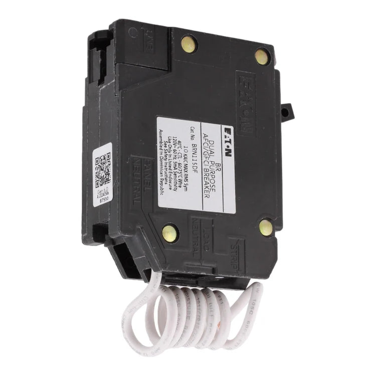 NEW - Eaton BR BRN115A1CS 15A 1P 120V AFCI/GFCI Pigtail Neutral Circuit Breaker