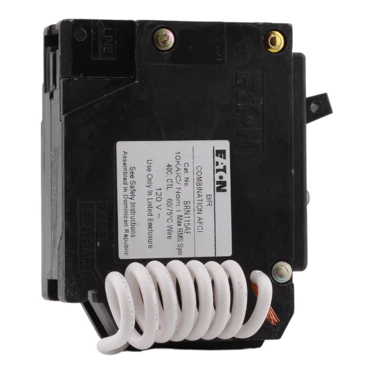NEW - Eaton BRN115AF 15 Amp Single Pole 120V Pigtail-Neutral AFCI Arc Fault Circuit Breaker UL